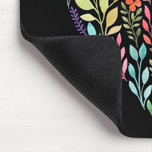 Waterverf bloemenhart muismat (Hoek)