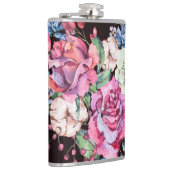 Waterverf bloemenhart: rozen. heupfles (Rechts)