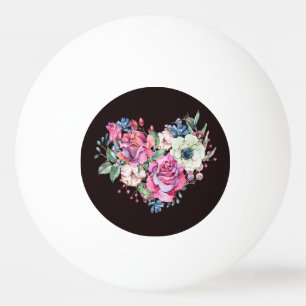 Waterverf bloemenhart: rozen. pingpongbal