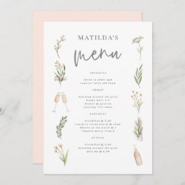 Waterverf bloemenhen weekend menu