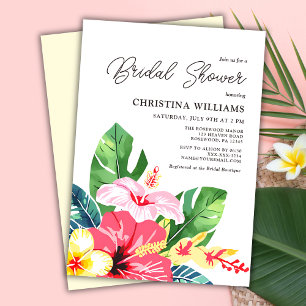 Waterverf bloemenhibiscus tropisch Vrijgezellenfee Kaart