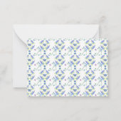 Waterverf bloemenhoge hak met vlinders notitiekaartje (Achterkant)