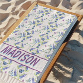 Waterverf bloemenhoge hak met vlinders strandlaken