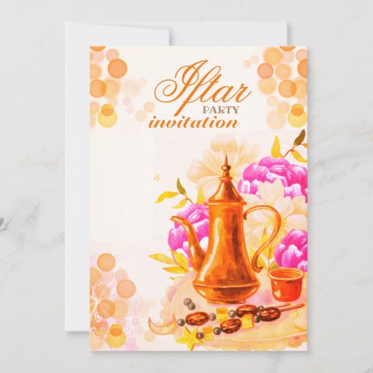 Waterverf bloemeniftar feestuitnodiging kaart (Voorkant)