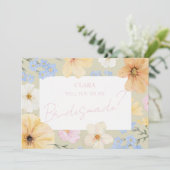 Waterverf Bloemenillustratie Bruidsjurk Kaart (Staand voorkant)