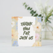 Waterverf Bloemenillustratie Huwelijk Bedankkaart (Staand voorkant)