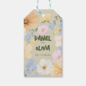 Waterverf Bloemenillustratie Huwelijk Cadeaulabel (Voorkant)