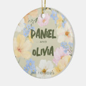 Waterverf Bloemenillustratie Huwelijk Keramisch Ornament (Links)