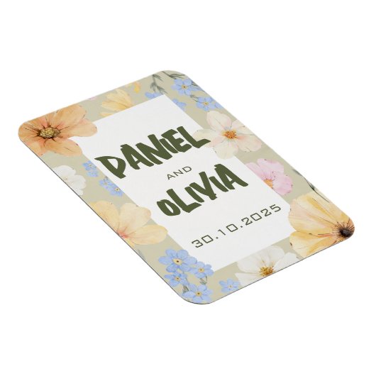 Waterverf Bloemenillustratie Huwelijk Magneet (Rechterzijde)