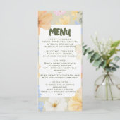 Waterverf Bloemenillustratie Huwelijk Menu (Staand voorkant)