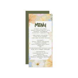 Waterverf Bloemenillustratie Huwelijk Menu