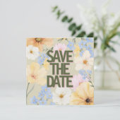 Waterverf Bloemenillustratie Huwelijk Save The Date (Staand voorkant)