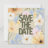 Waterverf Bloemenillustratie Huwelijk Save The Date (Voorkant)