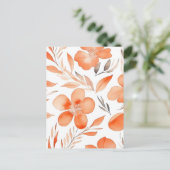 Waterverf Bloemenillustratie sinaasappel Briefkaart (Staand voorkant)