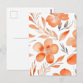 Waterverf Bloemenillustratie sinaasappel Briefkaart (Voorkant / Achterkant)