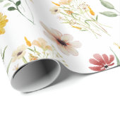 Waterverf Bloemenillustratie Wilde bloemen Cadeaupapier (Rol Hoek)