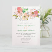 Waterverf Bloemenimpressie Trouwuitnodiging Kaart (Staand voorkant)