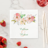 Waterverf Bloemenimpressies Bruiloft Servet (Insitu)