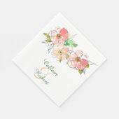 Waterverf Bloemenimpressies Bruiloft Servet (Hoek)