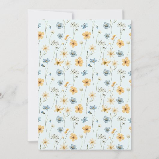 Waterverf bloemenis een jongensblauw baby shower kaart (Achterkant)