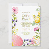 Waterverf Bloemenjacht en paasbrunch Kaart (Voorkant)