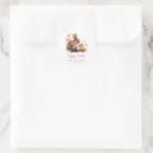 Waterverf Bloemenkabouter Pasen Ronde Sticker (Tas)