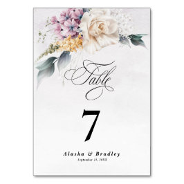 Waterverf Bloemenkalligrafie Moderne bruiloft Kaart