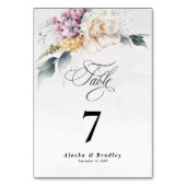 Waterverf Bloemenkalligrafie Moderne bruiloft Kaart (Achterkant)