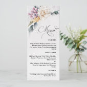 Waterverf Bloemenkalligrafie Moderne bruiloft Menu (Staand voorkant)