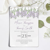 Waterverf Bloemenkalligrafie Script Elegant Lila Kaart