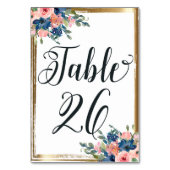 Waterverf Bloemenkalligrafie Tafelnummer Kaart (Achterkant)