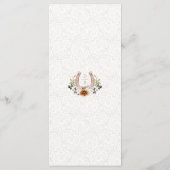 Waterverf Bloemenkant Western Hoefijzer Monogram Menu (Achterkant)