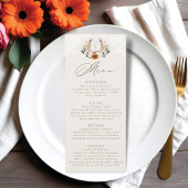Waterverf Bloemenkant Western Hoefijzer Monogram Menu