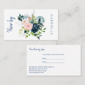 Waterverf bloemenkapsalon volgende afspraak visitekaartje (Voorkant / Achterkant)