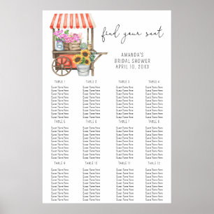 Waterverf bloemenkar - Zitting Grafiek Foam Board Poster