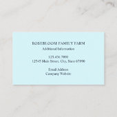 Waterverf Bloemenkip Kip Boerderij Fresh Eggs Blue Visitekaartje (Achterkant)