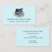 Waterverf Bloemenkip Kip Boerderij Fresh Eggs Blue Visitekaartje (Voorkant / Achterkant)