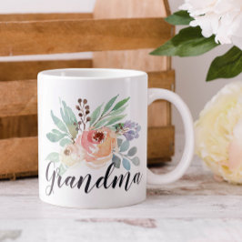 Waterverf Bloemenkleindochter Oma Grote Koffiekop