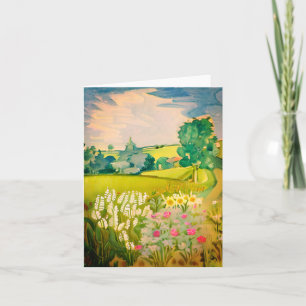 Waterverf bloemenkleuren landschap aanpasbaar kaart