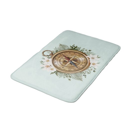 Waterverf Bloemenkompas Badmat (Gekanteld)