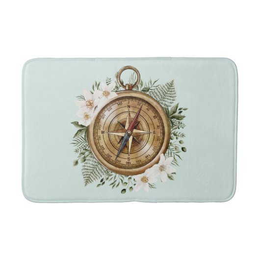 Waterverf Bloemenkompas Badmat (Voorkant)