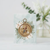 Waterverf Bloemenkompas Briefkaart (Staand voorkant)
