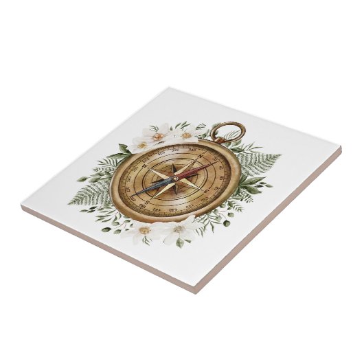 Waterverf Bloemenkompas Tegeltje (Zijkant)