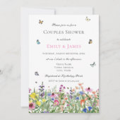 Waterverf Bloemenkoppels Douche Kaart (Voorkant)