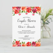 Waterverf Bloemenkoppels Vrijgezellenfeest Kaart (Staand voorkant)