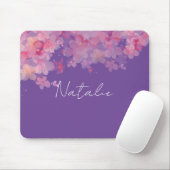 Waterverf bloemenkoraal lavendel naam muismat (Met muis)