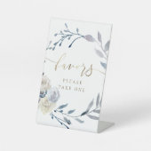 waterverf bloemenkrans begunstigt voetteken reclamebord met voetstuk (Voorkant)