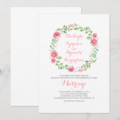 waterverf bloemenkrans bruiloft uitnodigingen (Voorkant / Achterkant)