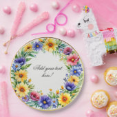 Waterverf bloemenkrans Elegant Papieren Bordje (Feest)