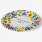 Waterverf bloemenkrans Elegant Papieren Bordje (Gekanteld)